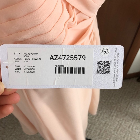 Azazie Hadley a-line pleated chiffon short dress in Pearl Pink - Picture 8 of 12